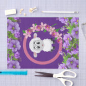 ティッシュペーパーヒツジフローラ紫 薄葉紙 (クラフト)