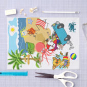 ティッシュペーパービーチおもしろいタコ犬 薄葉紙 (クラフト)