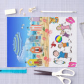 ティッシュペーパービーチおもしろいタコ 薄葉紙 (クラフト)