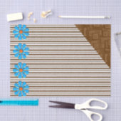 ティッシュペーパーブラウンストライプフローラ 薄葉紙 (クラフト)