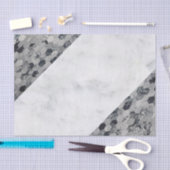 ティッシュペーパーブラックグレーホワイトマーブル 薄葉紙 (クラフト)