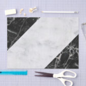 ティッシュペーパーブラック&ホワイトマーブル 薄葉紙 (クラフト)