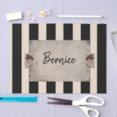 ティッシュペーパーベージュホワイトストライプズ 薄葉紙 (クラフト)