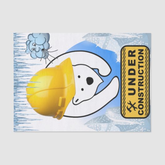 ティッシュペーパーポーラベア建築雲 薄葉紙 (正面)