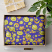 ティッシュペーパームーンサンイエロースターズブルー 薄葉紙 (ギフト)