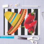 ティッシュペーパーメキシカンホットペッパーズブラックストライプ 薄葉紙 (クラフト)