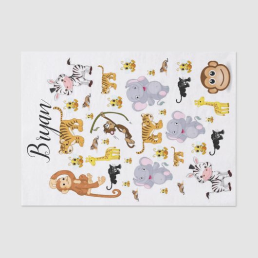 ティッシュペーパーモンキータイガース象 薄葉紙 (正面)