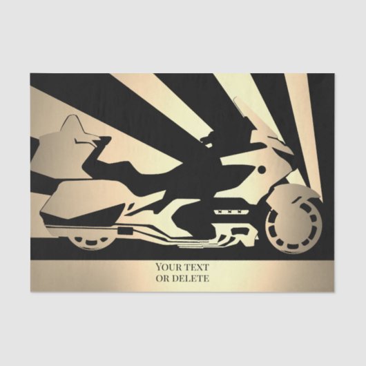 ティッシュペーパーモーターバイクのバイクバイクもしくは自転車に乗る人のゴールドウィング 薄葉紙 (正面)