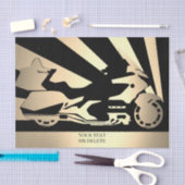 ティッシュペーパーモーターバイクのバイクバイクもしくは自転車に乗る人のゴールドウィング 薄葉紙 (クラフト)