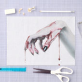 ティッシュペーパーラッピングゾンビ血ドリップヴァンパイア碁 薄葉紙 (クラフト)