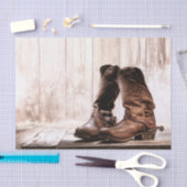 ティッシュペーパーラッピングブーツ田舎の素朴な西部 薄葉紙 (クラフト)