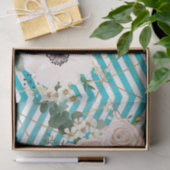 ティッシュペーパーラッピング幾何学的バラ山形ティール（緑がかった色） 薄葉紙 (ギフト)