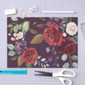 ティッシュペーパーラッププラムパープルバラズ金ゴールドジオメ 薄葉紙 (クラフト)