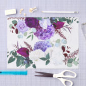 ティッシュペーパーラベンダーハイビスカスを白に包む 薄葉紙 (クラフト)