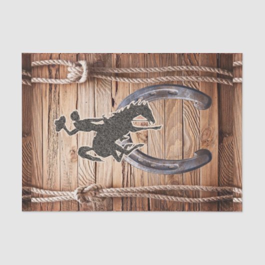 ティッシュペーパーロデオカウボーイホースロープサドル 薄葉紙 (正面)