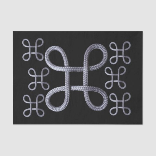 ティッシュペーパーロープブラックシルバー 薄葉紙 (正面)