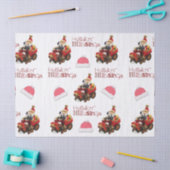 ティッシュペーパーヴィンテージサンタホリデー恵み 薄葉紙 (クラフト)