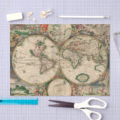 ティッシュペーパーヴィンテージワールドマップ1689 薄葉紙 (クラフト)
