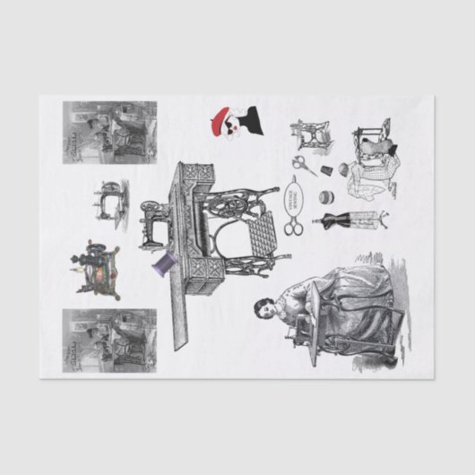 ティッシュペーパーヴィンテージ裁縫 薄葉紙 (正面)