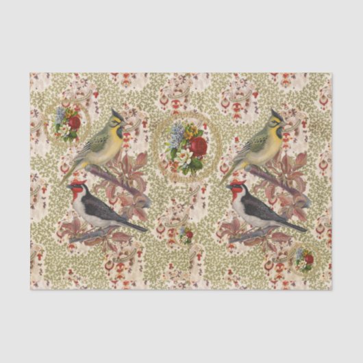 ティッシュペーパーヴィンテージ鳥 薄葉紙 (正面)