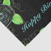 ティッシュペーパー付きブラックフローラプリント 薄葉紙 (詳細)