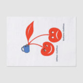 ティッシュペーパー前後のコーヒーさくらんぼ 薄葉紙 (正面)