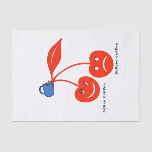 ティッシュペーパー前後のコーヒーさくらんぼ 薄葉紙 (正面)