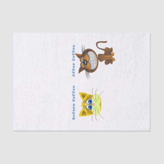 ティッシュペーパー前後のコーヒーキャッツ 薄葉紙 (正面)