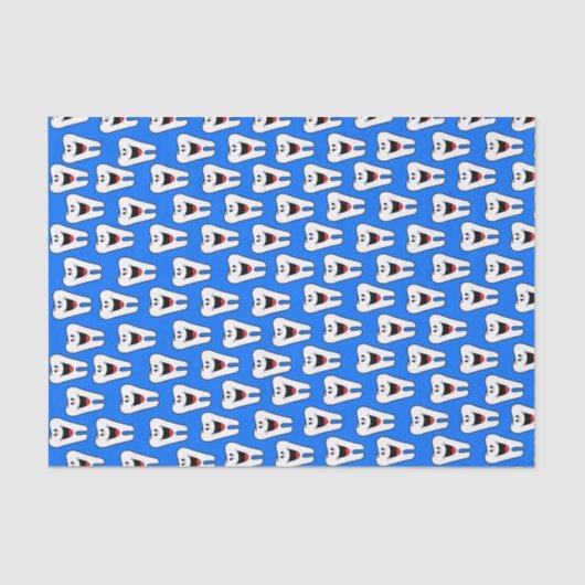 ティッシュペーパー歯の青い歯科医 薄葉紙 (正面)