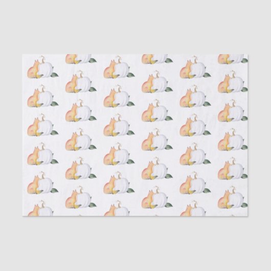 ティッシュペーパー水彩秋ウッドランドパターン 薄葉紙 (正面)