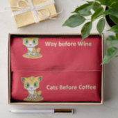 ティッシュペーパー猫がコーヒーワインを飲む前に子猫 薄葉紙 (ギフト)