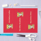 ティッシュペーパー猫がコーヒーワインを飲む前に子猫 薄葉紙 (クラフト)