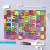 ティッシュペーパー番号アルファベットの色 薄葉紙 (クラフト)