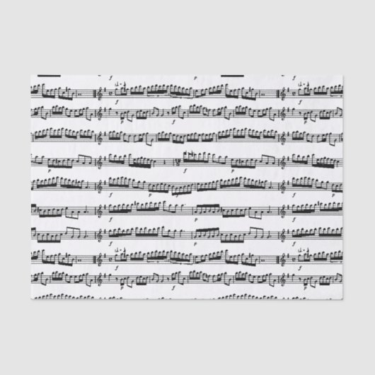 ティッシュペーパー白黒のミュージックノートシート 薄葉紙 (正面)