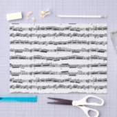 ティッシュペーパー白黒のミュージックノートシート 薄葉紙 (クラフト)