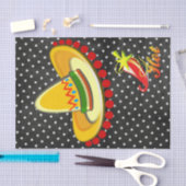 ティッシュペーパー白黒ポルクアドット、ホットペッパー 薄葉紙 (クラフト)