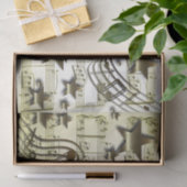 ティッシュペーパー金ゴールドホワイトスター音楽ノート 薄葉紙 (ギフト)