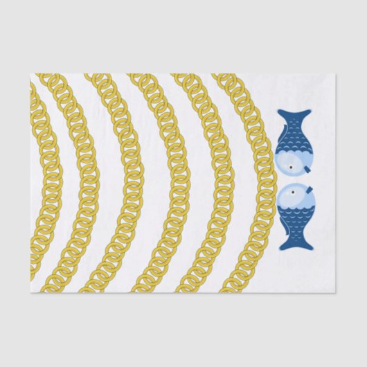 ティッシュペーパー金ゴールド鎖魚 薄葉紙 (正面)