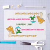 ティッシュペーパー霜ハッピーバースデーキノコ 薄葉紙 (クラフト)