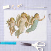 ティッシュペーパー飛行中のチャイルド天使 薄葉紙 (クラフト)