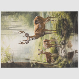 ティッシュペーパー鹿を森のベビーと切り離す 薄葉紙