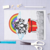 ティッシュペーパー黒猫レインボー 薄葉紙 (クラフト)