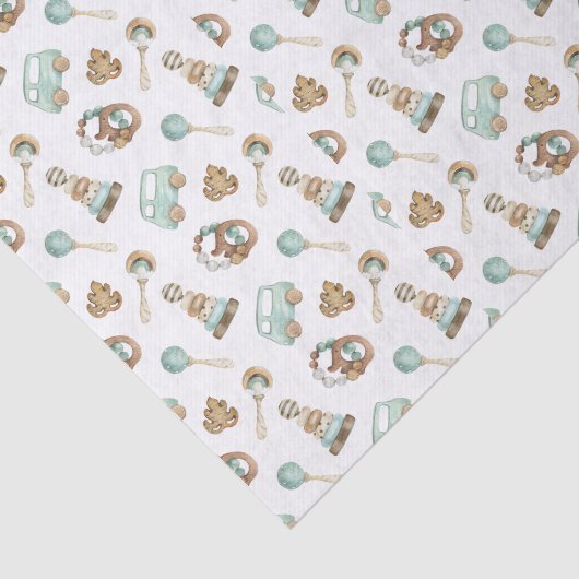 ティッシュペーパー3シート、ヴィンテージおもちゃ背景 薄葉紙 (詳細)