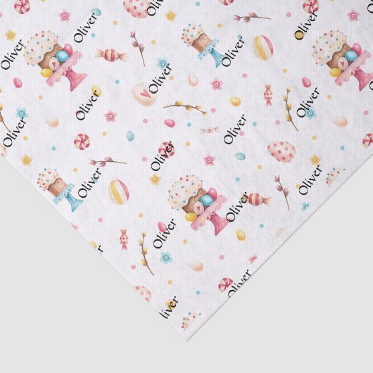 ティッシュペーパー3枚、名前春 – イースターパターン 薄葉紙 (詳細)