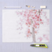 ティッシュペーパー:さくらんぼ花。包装紙 薄葉紙 (クラフト)