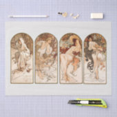 ティッシュペーパー:アルフォンズマリアミュシャ:季節 薄葉紙 (クラフト)