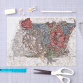 ティッシュペーパー:ウィリアム・モリス：野生チューリップ 薄葉紙 (クラフト)