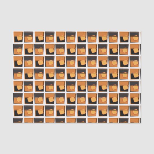 ティッシュペーパー – ウイスキー眼鏡金ゴールドとブラック 薄葉紙 (正面)