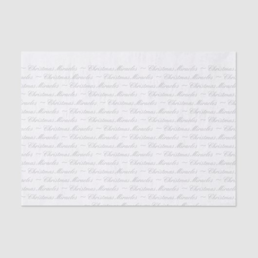 ティッシュペーパー、クリスマスの奇跡、シルバー 薄葉紙 (正面)