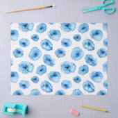 ティッシュペーパー + デコパージュペーパー - 青いポピー 薄葉紙 (クラフト)